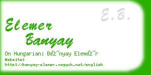 elemer banyay business card